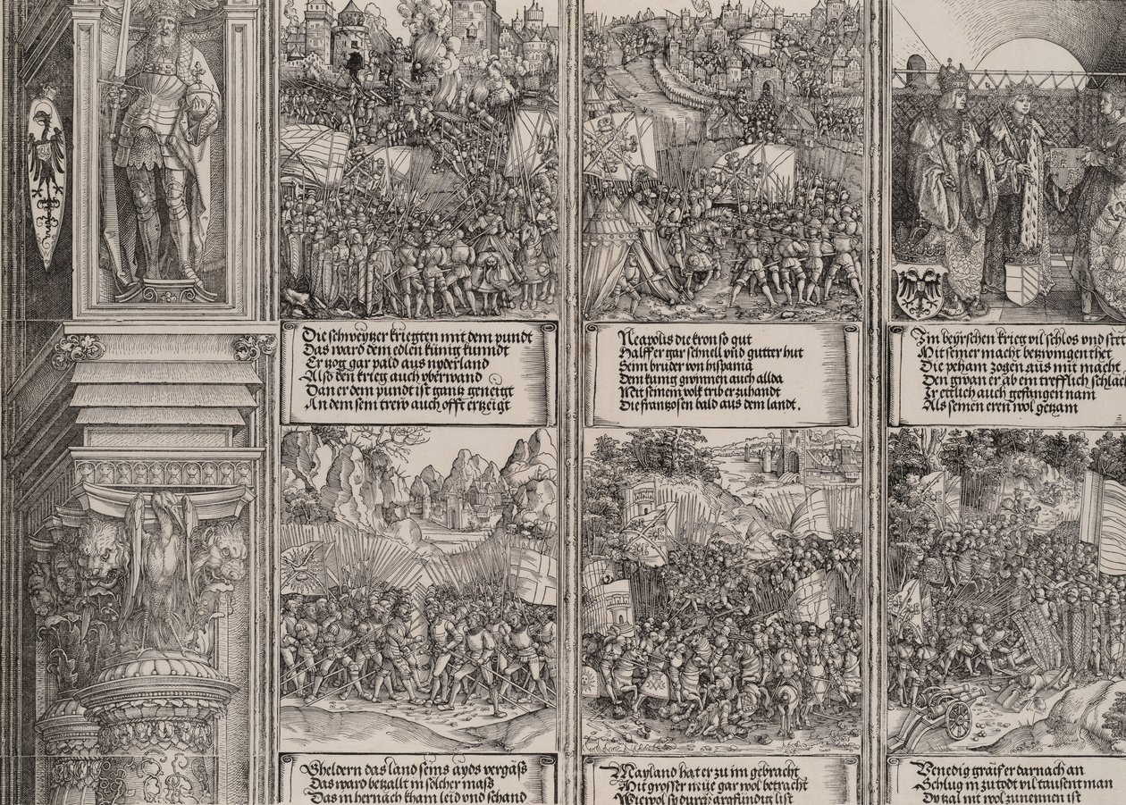O casamento de Filipe, o Belo, com Joana da Áustria, Maximiliano reconquista o T..., 1515. de Hieronymus Andreae