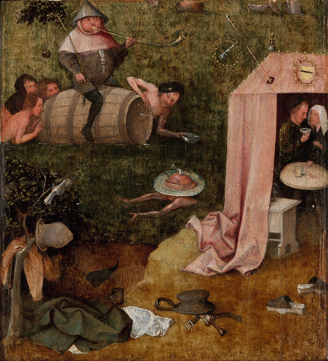 Uma alegoria de intemperança, c.1495-1500 (óleo no painel) de Hieronymus Bosch