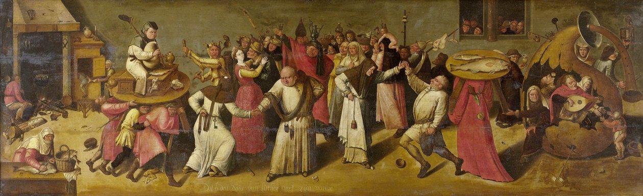 Batalha entre o Carnaval e a Quaresma, c.1600-20 de Hieronymus Bosch