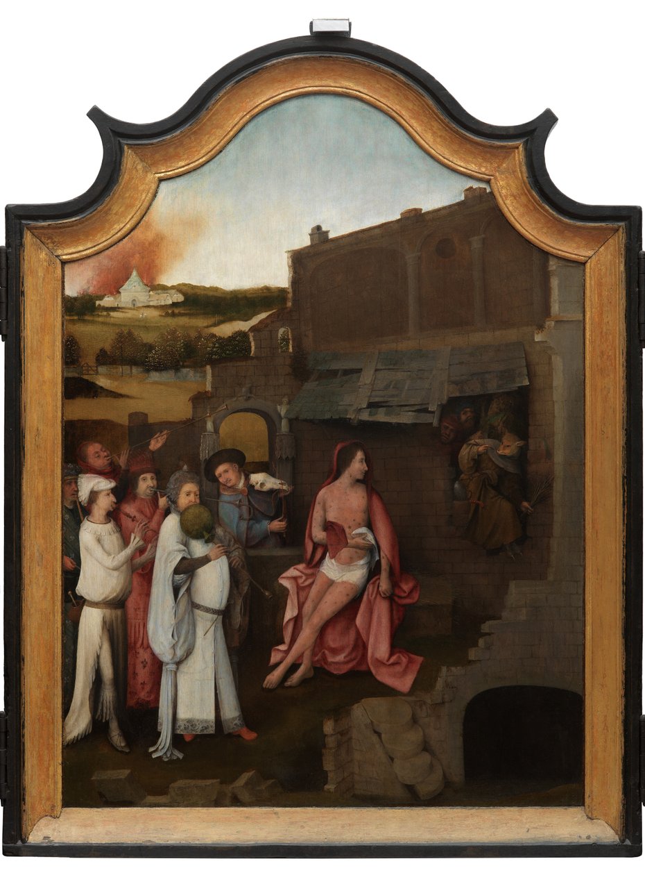 Painel central do Tríptico de Job, c.1500-24 (óleo sobre painel) de Hieronymus Bosch