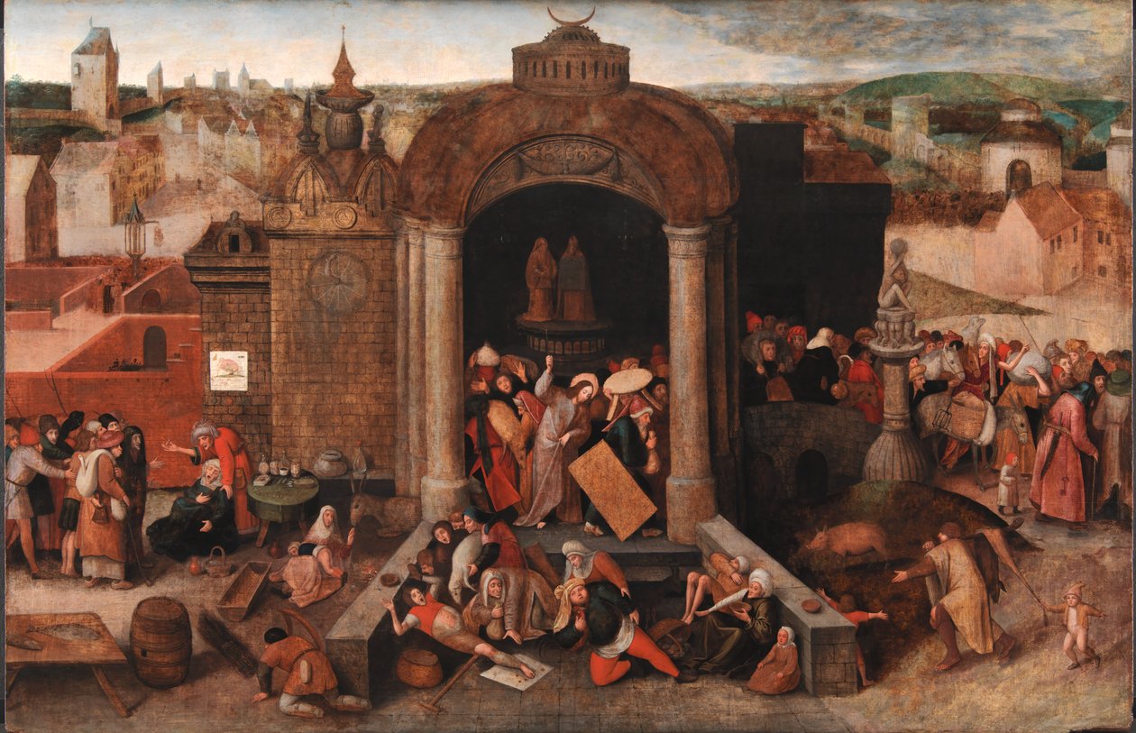 Cristo expulsando os comerciantes do templo de Hieronymus Bosch