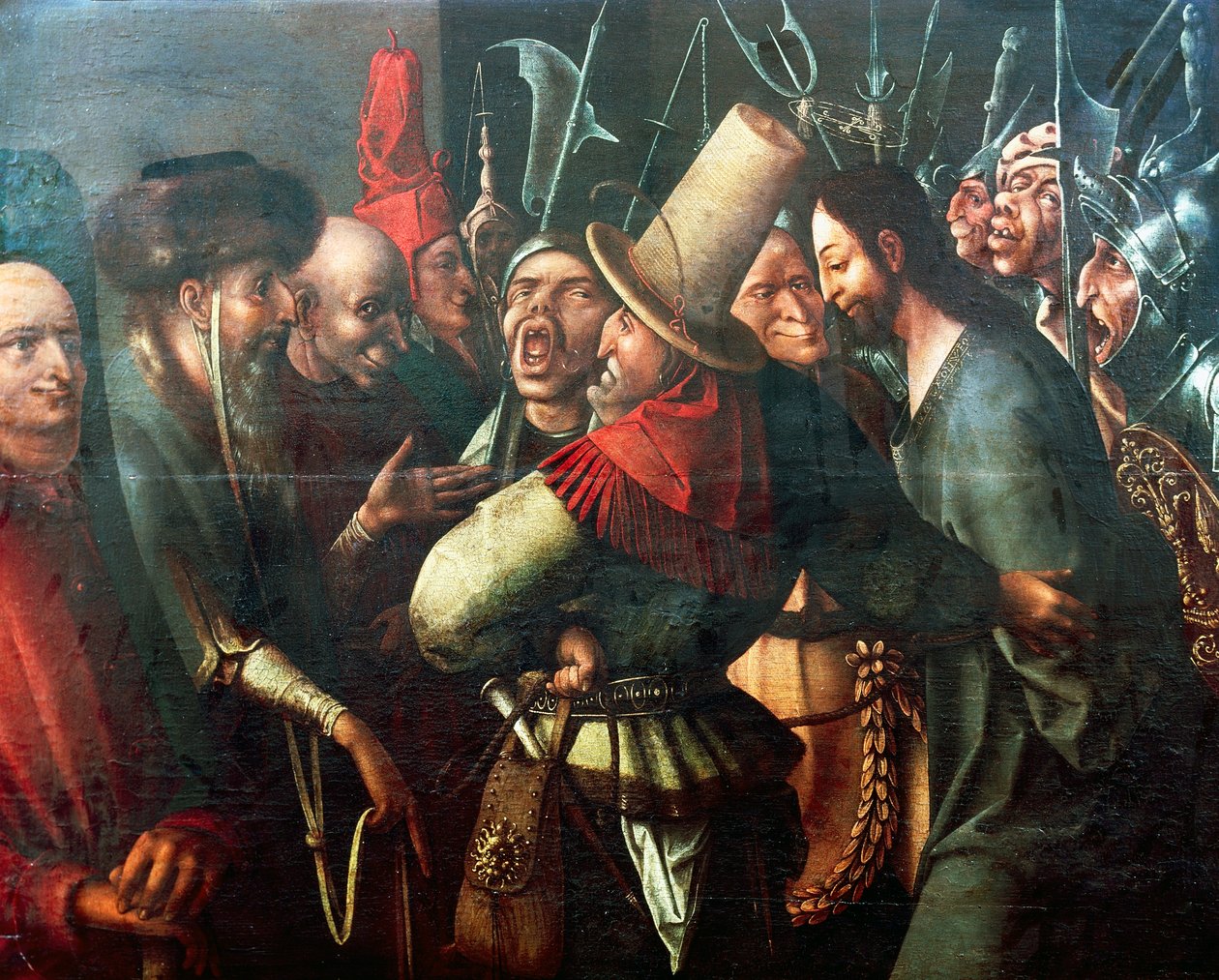 Cristo trazido perante Pilatos, por Hieronymus Bosch (cerca de 1450-1516), óleo sobre painel, 61x77 cm. Países Baixos de Hieronymus Bosch