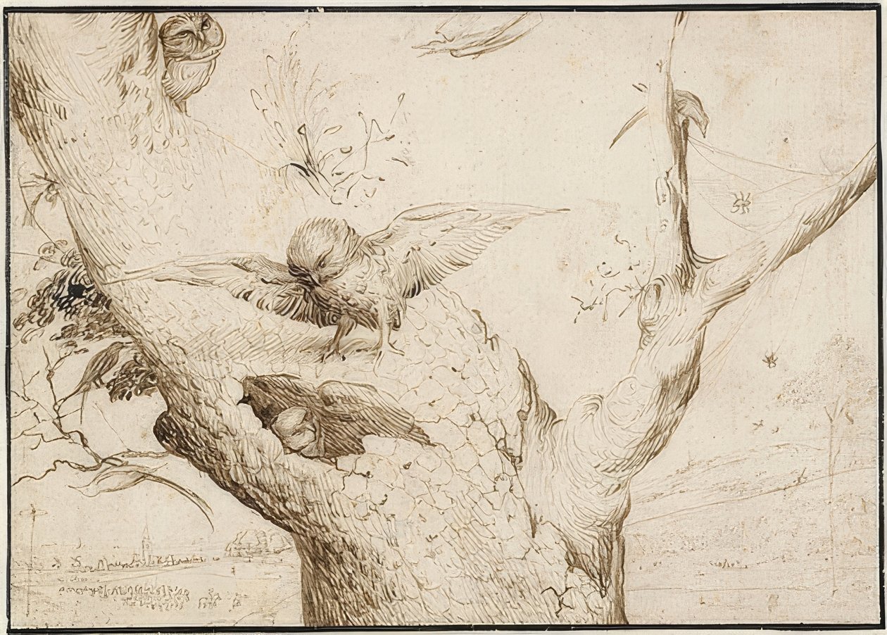 Eulennest. Um 1505-10 de Hieronymus Bosch
