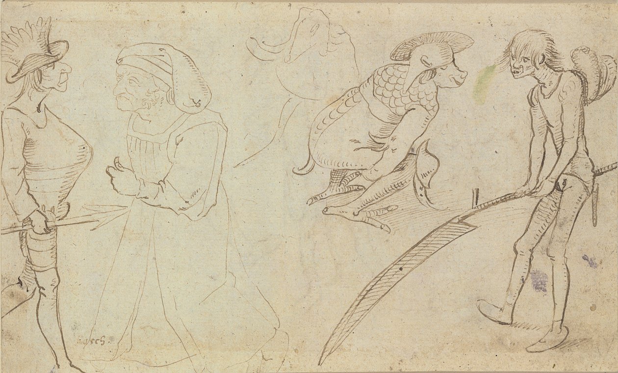 Estudos de figuras grotescas de Hieronymus Bosch