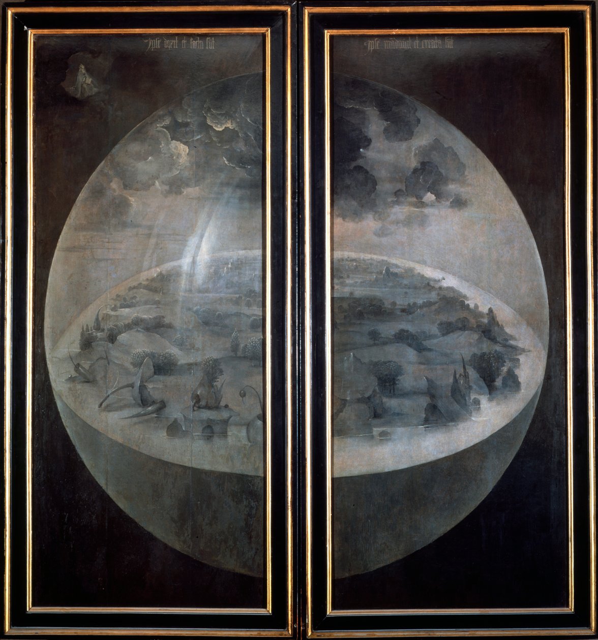 A Criação do Mundo, portas fechadas do tríptico O Jardim das Delícias Terrenas, c1500 de Hieronymus Bosch