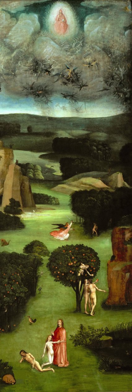 O Tríptico do Juízo Final, painel esquerdo, ca. 1485. de Hieronymus Bosch