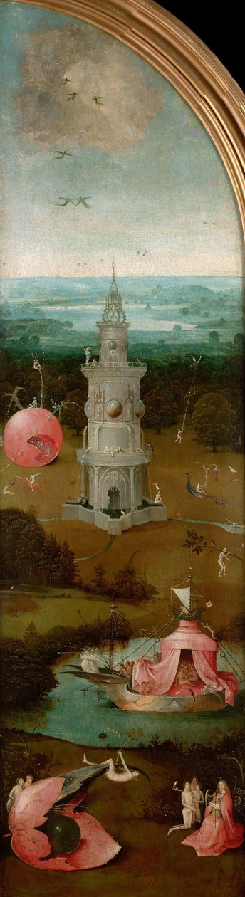 O Tríptico do Juízo Final, painel esquerdo, ca 1490-1510. de Hieronymus Bosch