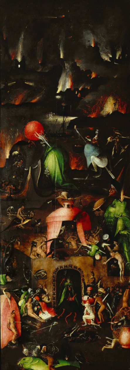 O Tríptico do Juízo Final, painel direito, ca. 1485. de Hieronymus Bosch