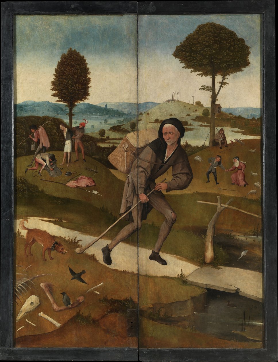 O mascate O tríptico de Haywain, reverso de Hieronymus Bosch