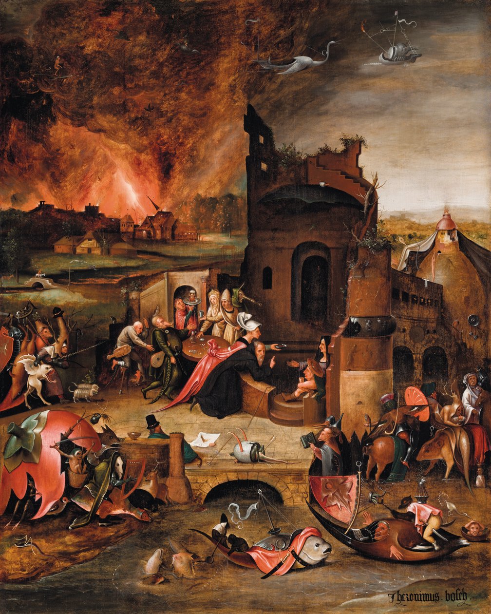 A tentação de Santo António o Grande (óleo sobre madeira) de Hieronymus Bosch