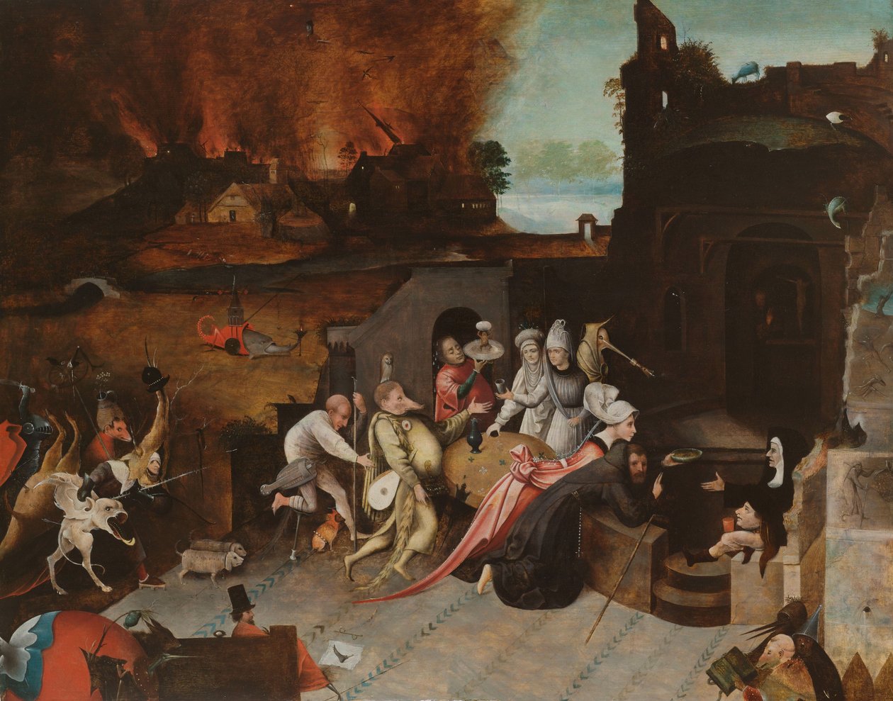 A Tentação de Santo Antônio, c.1530-1600 de Hieronymus Bosch