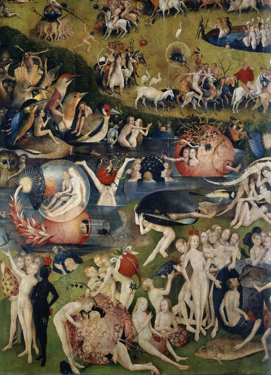 O jardim das delícias. Detalhe da parte central do tríptico de Hieronymus Bosch
