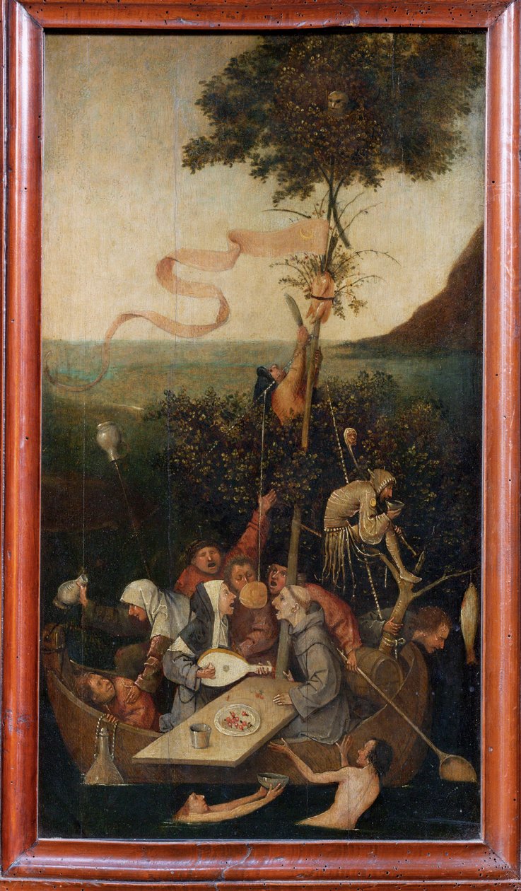 O navio dos tolos, c.1500 (pintura sobre madeira) de Hieronymus Bosch