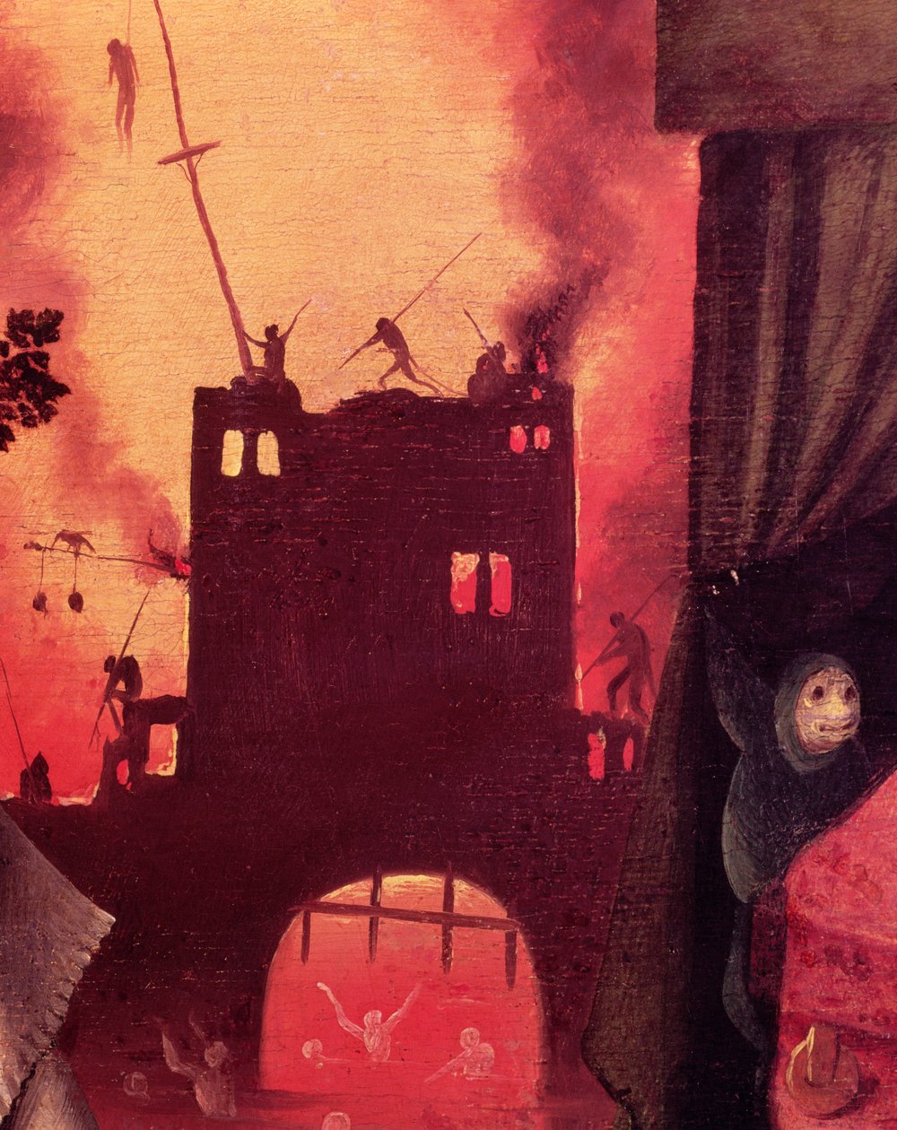 Visão de Tondals, detalhe do detalhe do painel de porta de entrada de 61761 de Hieronymus Bosch