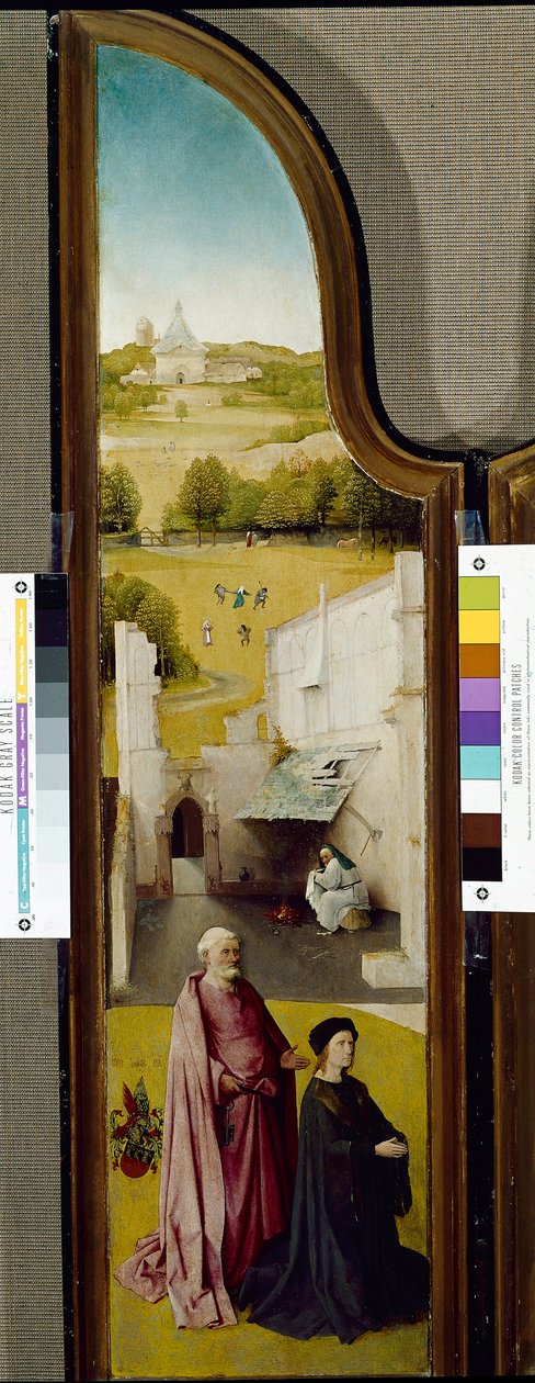 Tríptico da Epifania com São Pedro e doador (óleo sobre painel de Hieronymus Bosch