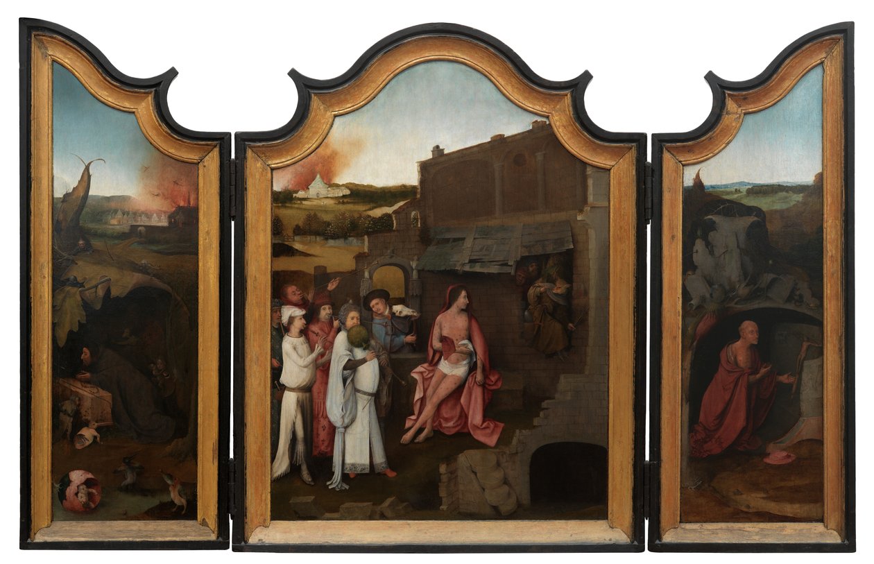 Tríptico de Job, c.1500-24 (óleo sobre painel) de Hieronymus Bosch