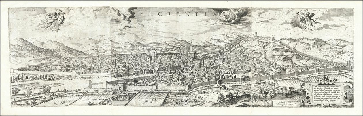Vista de Florença de 1557 de Hieronymus Cock, publicada em 1601 por Paul van der Houve de Hieronymus Cock