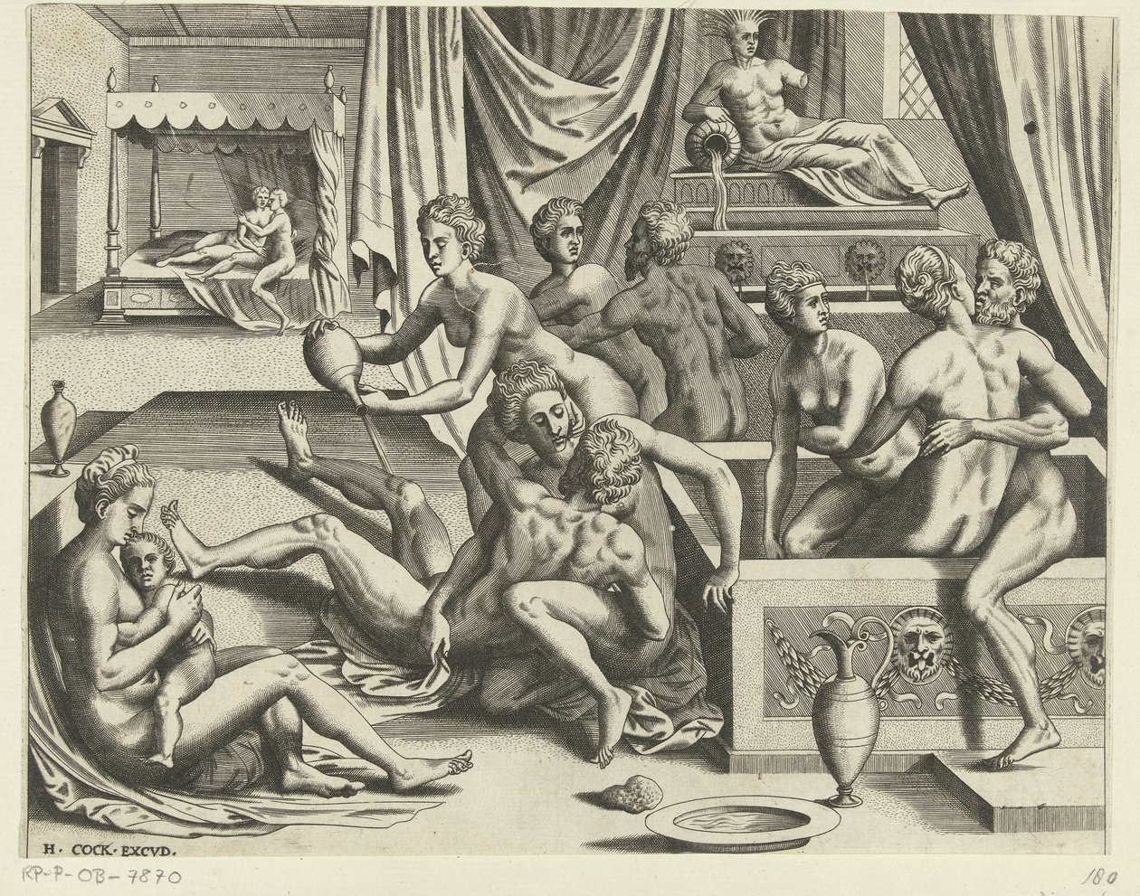 Banho de homens e mulheres de Hieronymus Cock