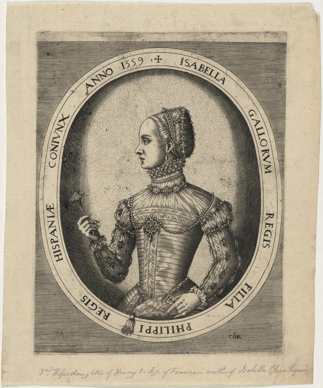 Isabela, terceira esposa de Filipe II de Espanha de Hieronymus Cock
