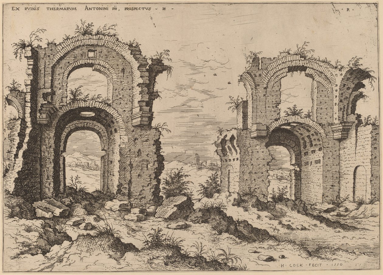 Segunda Vista das Termas de Diocleciano de Hieronymus Cock