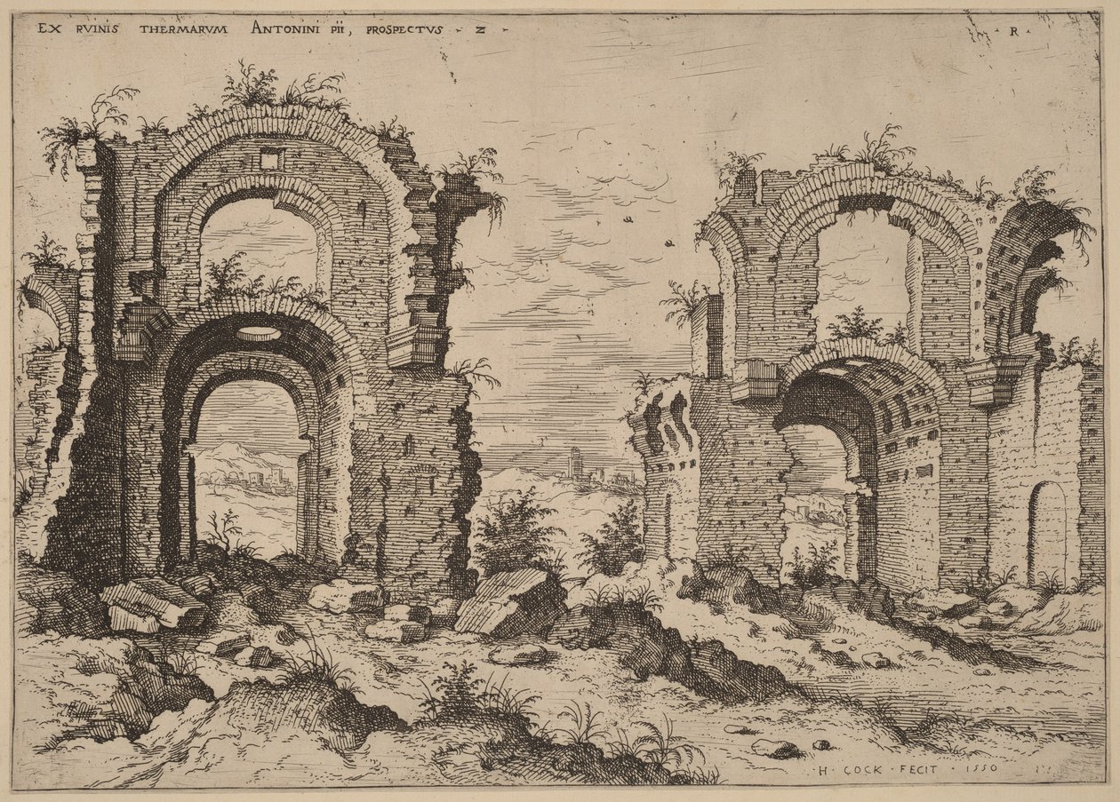 Segunda vista dos Banhos de Diocleciano de Hieronymus Cock