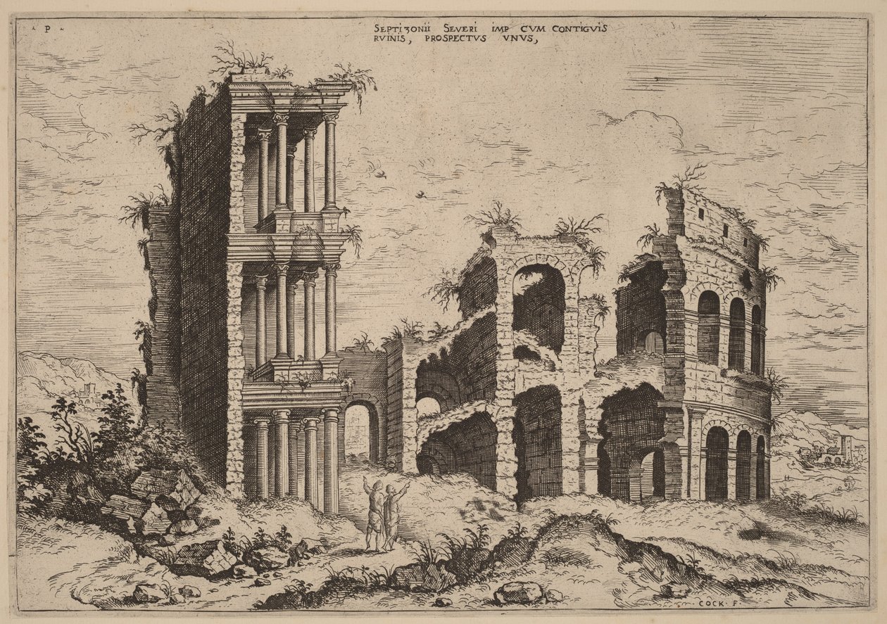O Septizonium e o Coliseu de Hieronymus Cock