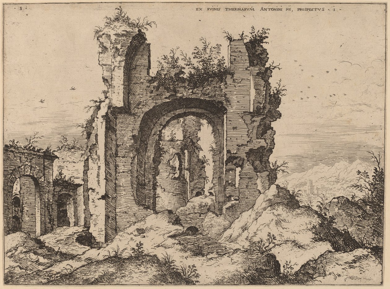 Vista das Termas de Caracalla de Hieronymus Cock