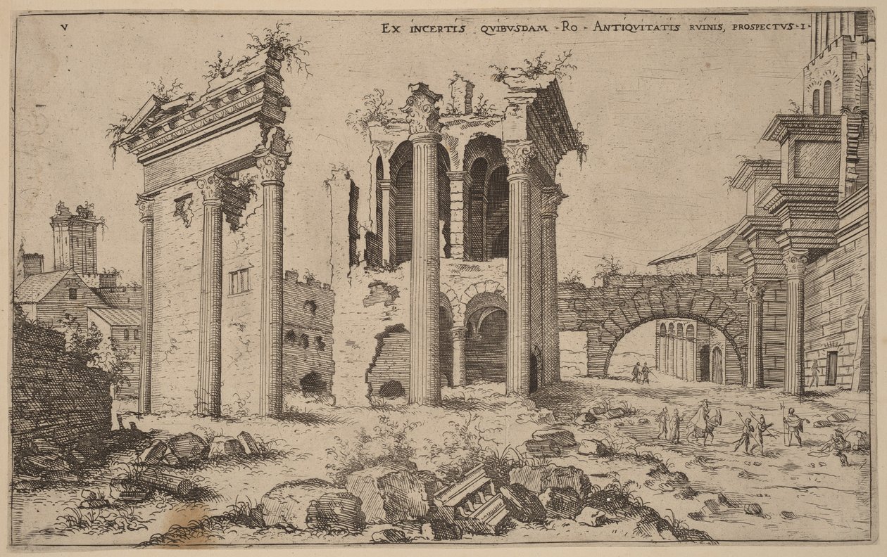 Vista do Fórum de Nerva de Hieronymus Cock