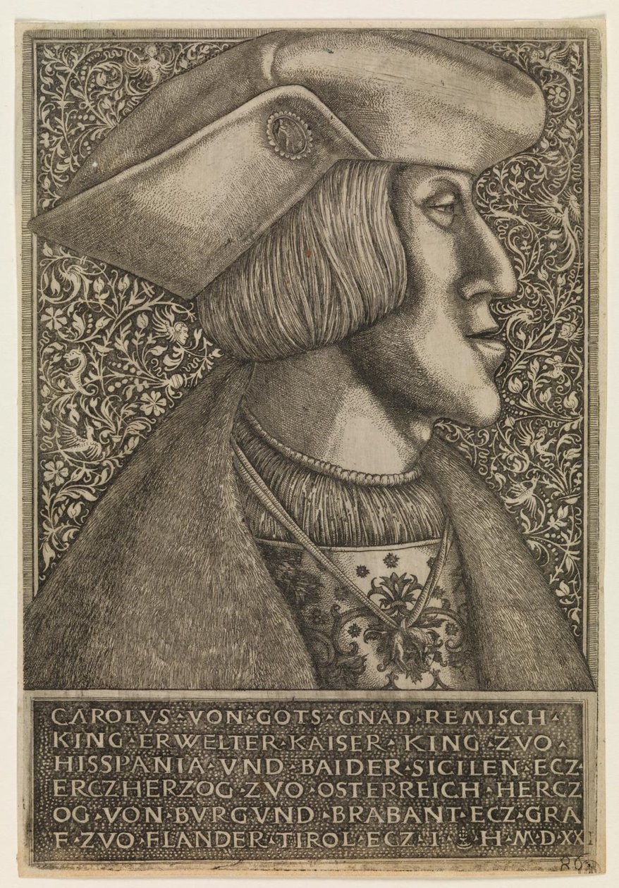 Carlos V, imperador alemão de Hieronymus Hopfer