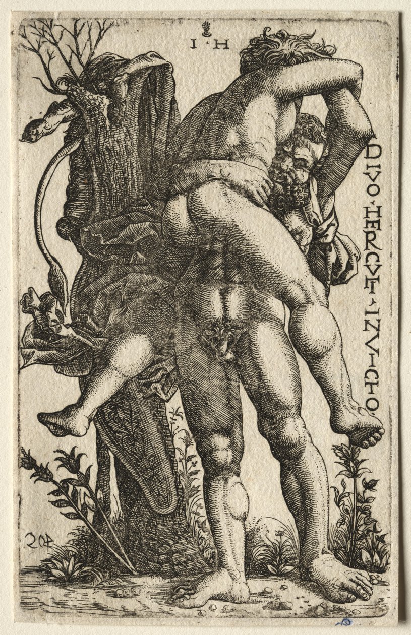 Hércules e Anteu de Hieronymus Hopfer