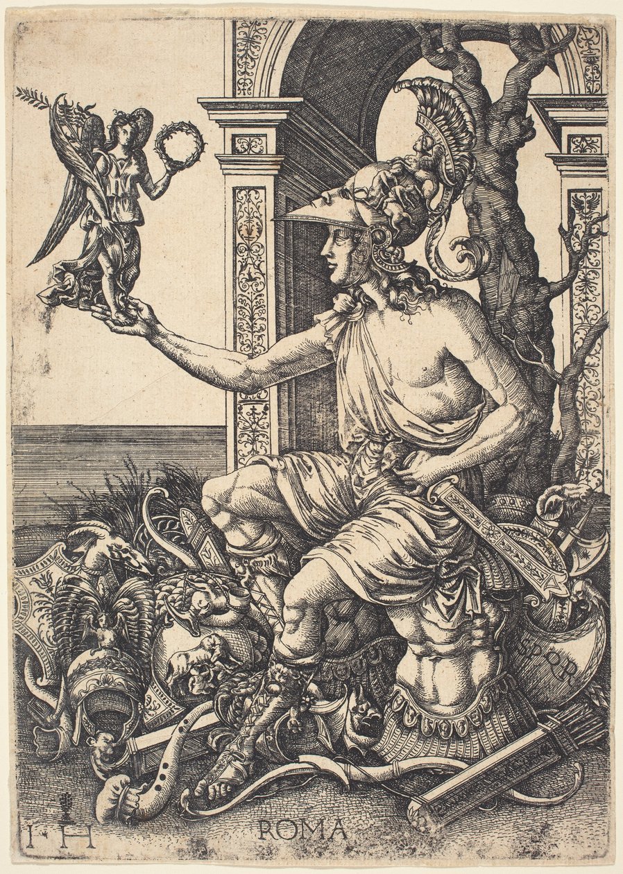 Personificação de Roma de Hieronymus Hopfer after Giovanni Battista Palumba