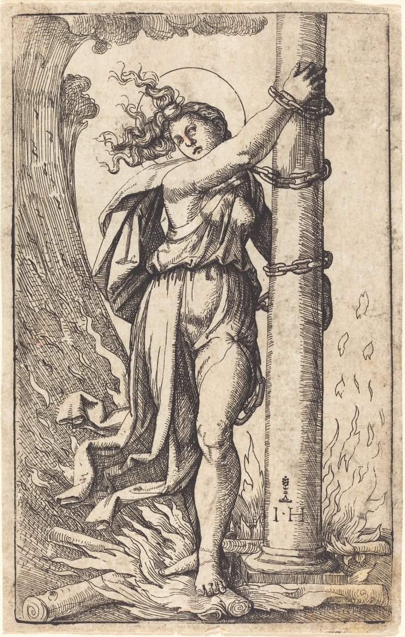 Fortitude de Hieronymus Hopfer after Marcantonio Raimondi