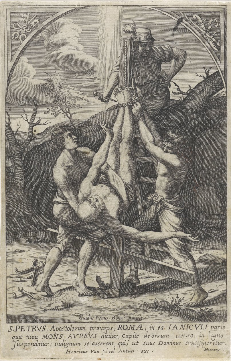 Crucificação de Pedro de Hieronymus Wierix