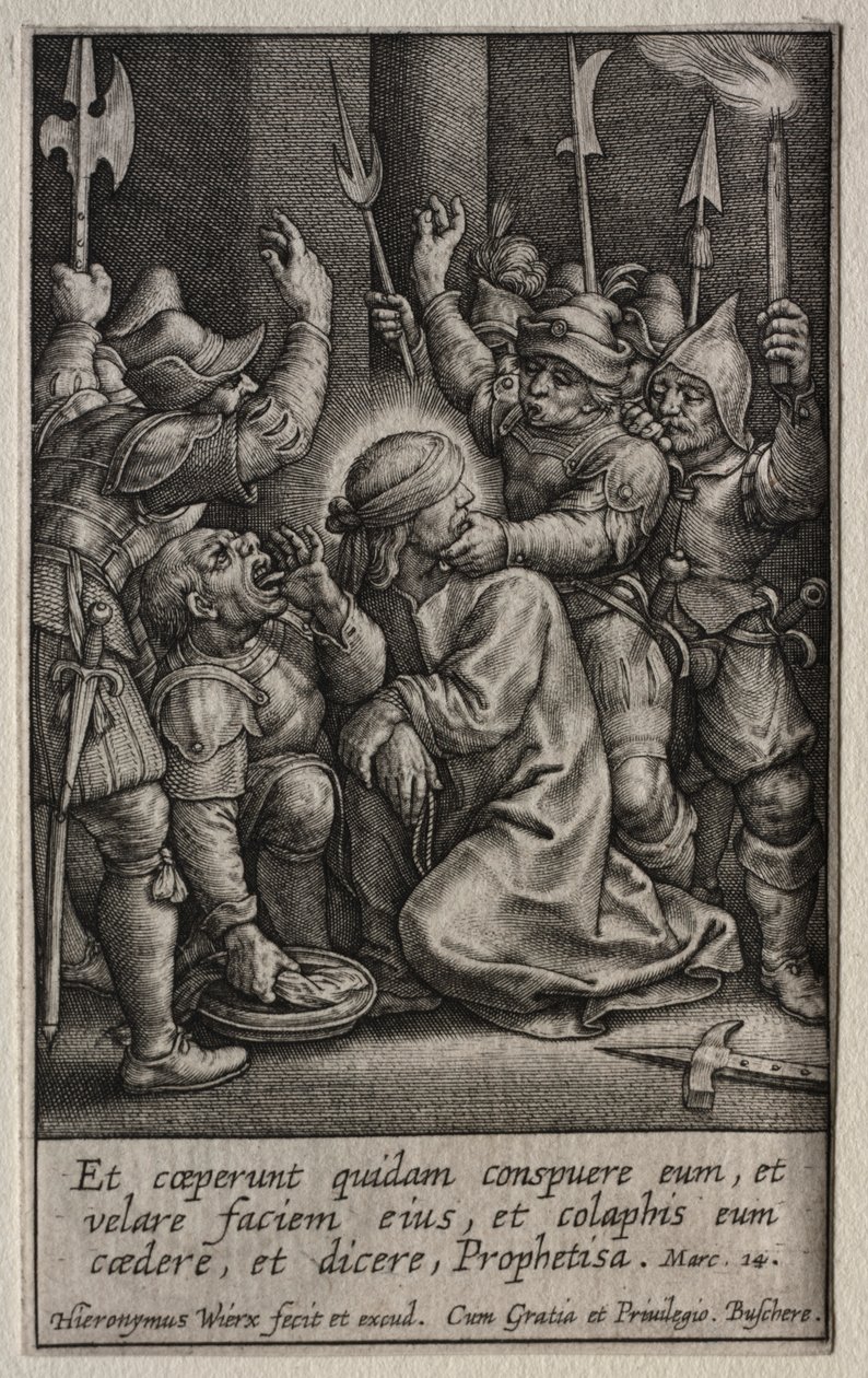A Paixão: A zombaria de Cristo de Hieronymus Wierix