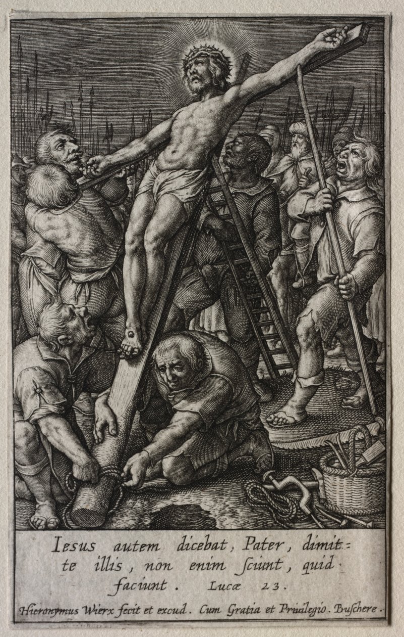 A Paixão: O Levantamento da Cruz de Hieronymus Wierix
