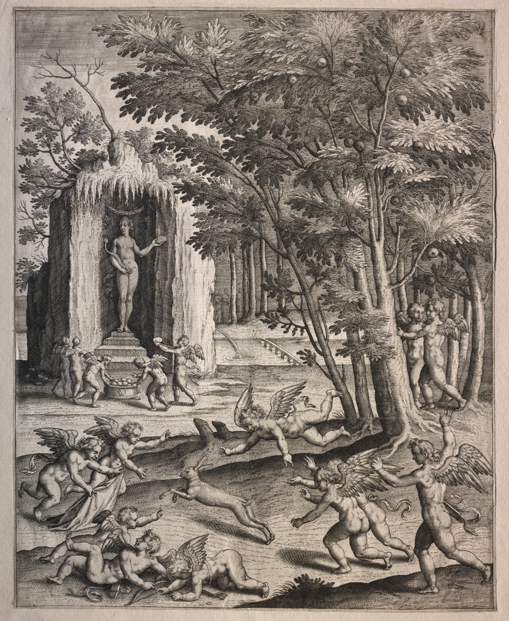 Cupidos em jogo. de Hieronymus or Jerome Wierix