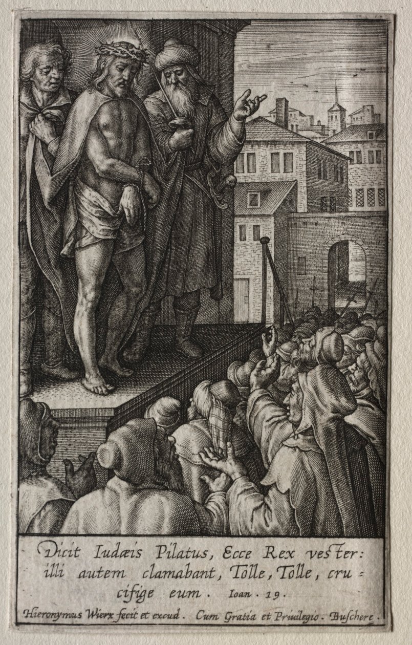 A paixão: Cristo apresentado ao povo. de Hieronymus or Jerome Wierix