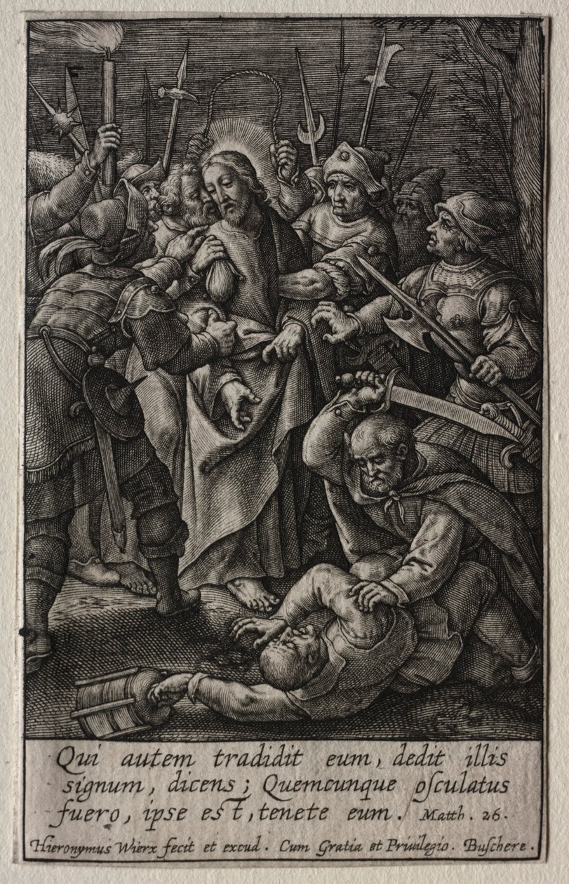 A paixão: a traição de Cristo. de Hieronymus or Jerome Wierix