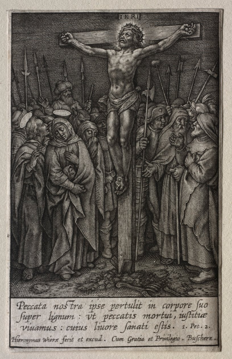 A Paixão: A Crucificação. de Hieronymus or Jerome Wierix