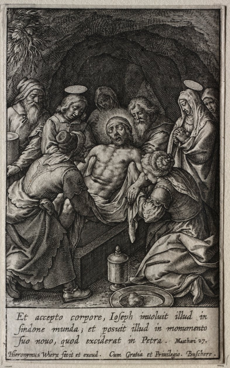 A paixão: o sepultamento. de Hieronymus or Jerome Wierix