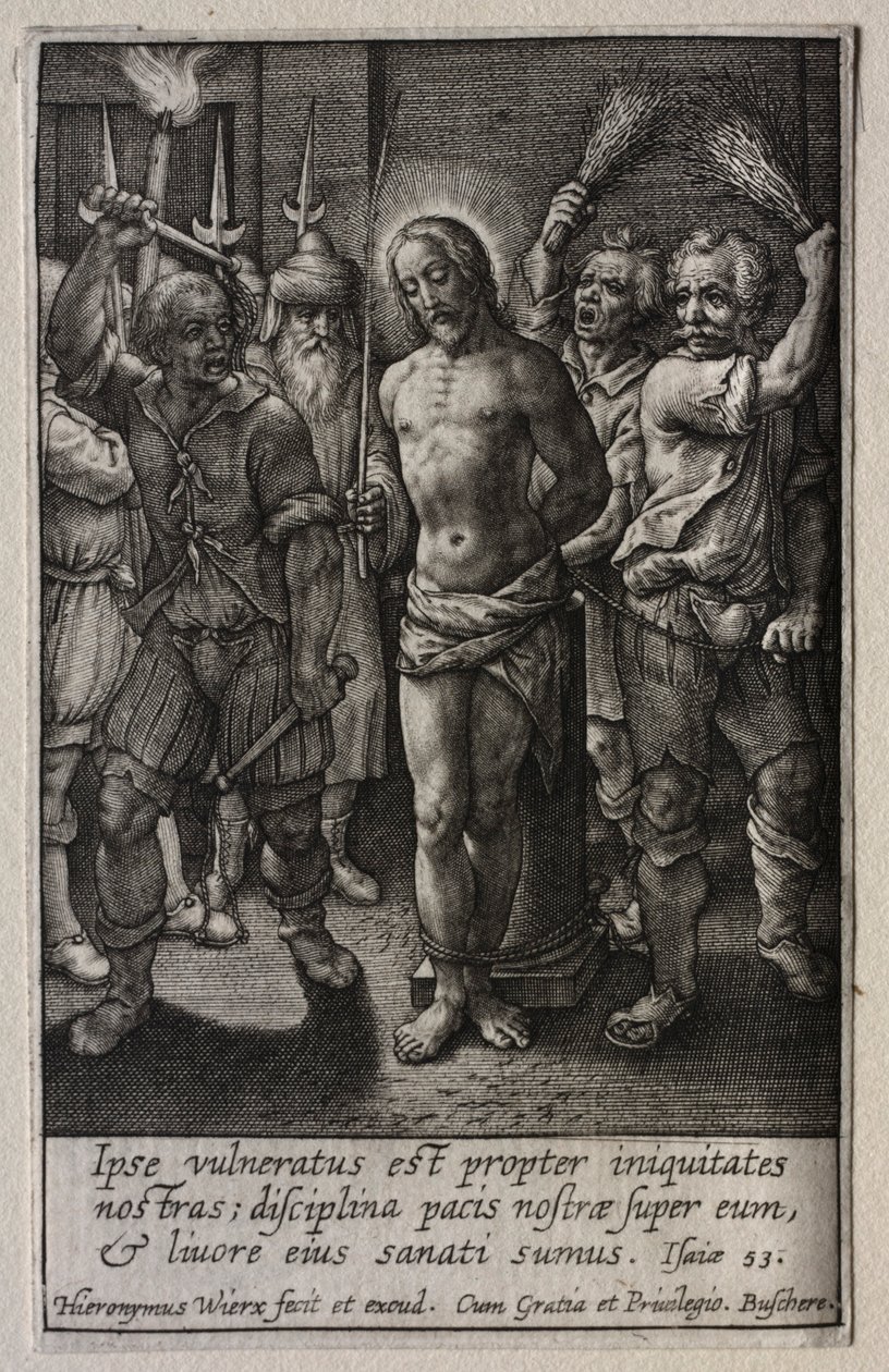 A paixão: a flagelação. de Hieronymus or Jerome Wierix
