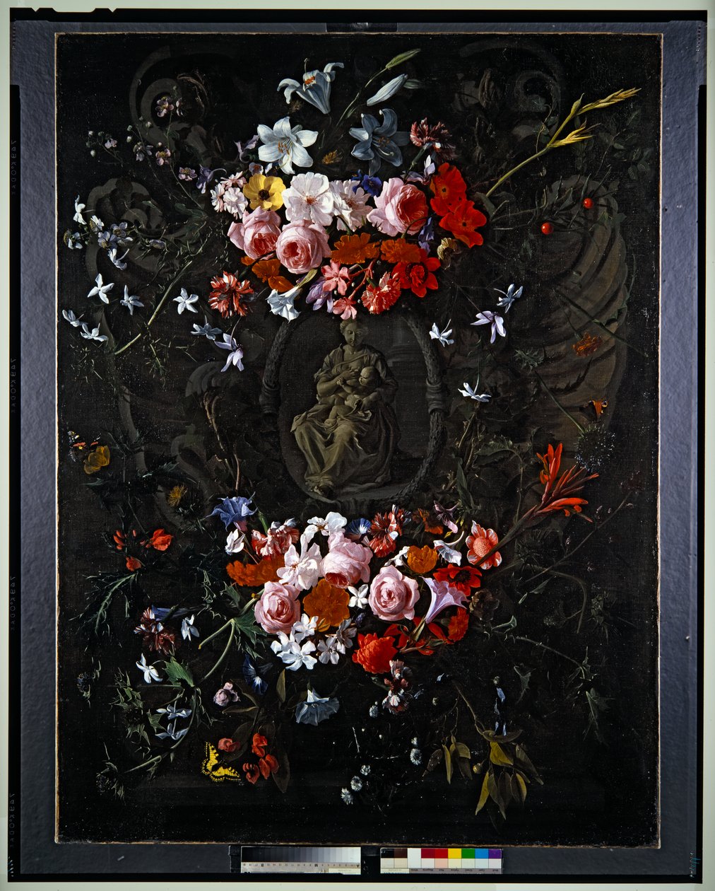 Cartela com flores de Hieronymus the Elder Galle