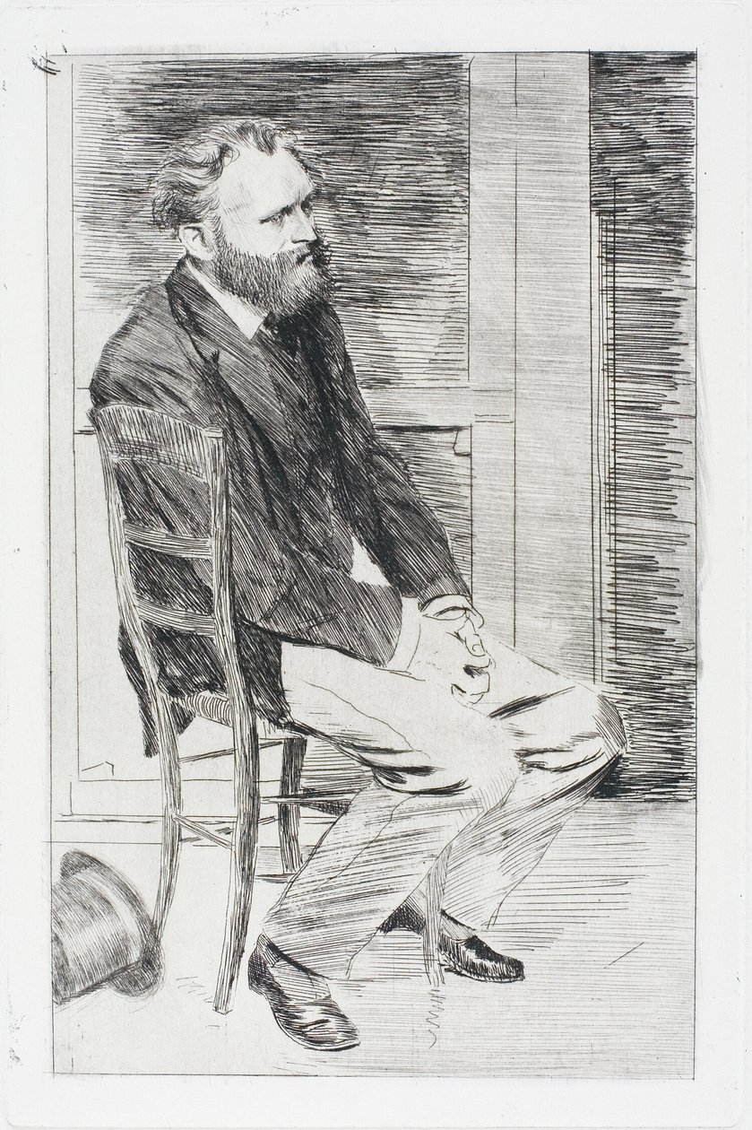 Manet sentado, virado para a direita de Hilaire Germain Edgar Degas