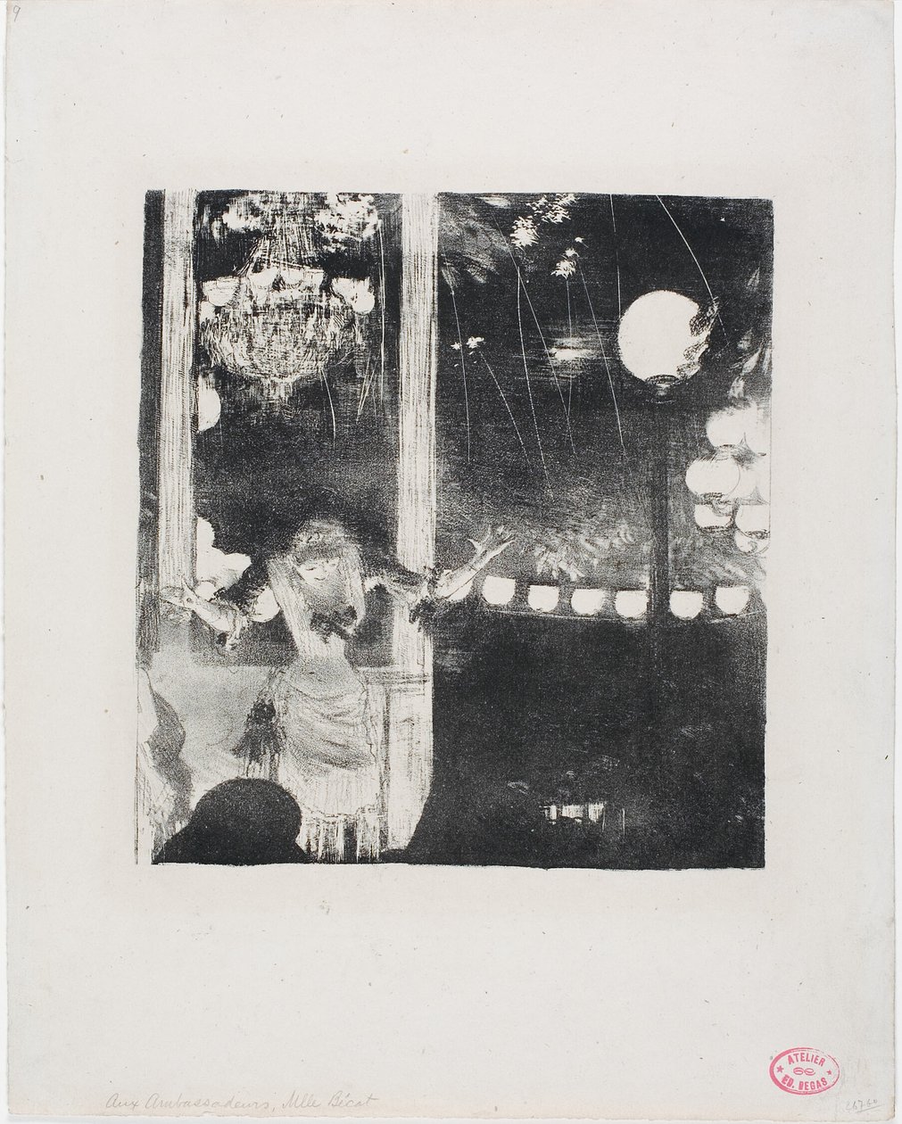 Mlle Bécat no Café des Ambassadeurs de Hilaire Germain Edgar Degas