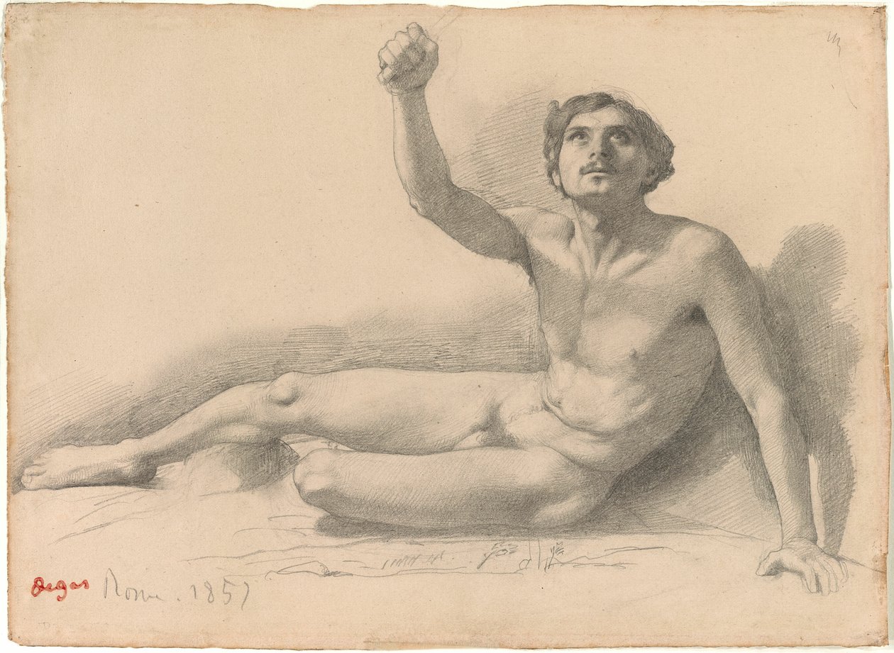 Estudo de um nu masculino de Hilaire Germain Edgar Degas