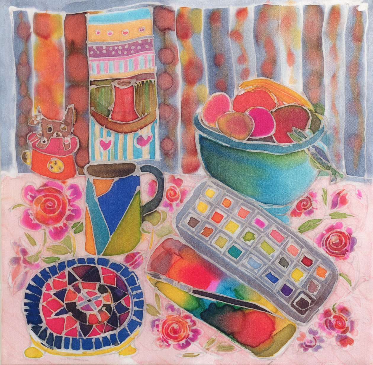 Paintbox do Artista, 2006 (corantes em seda) de Hilary Simon