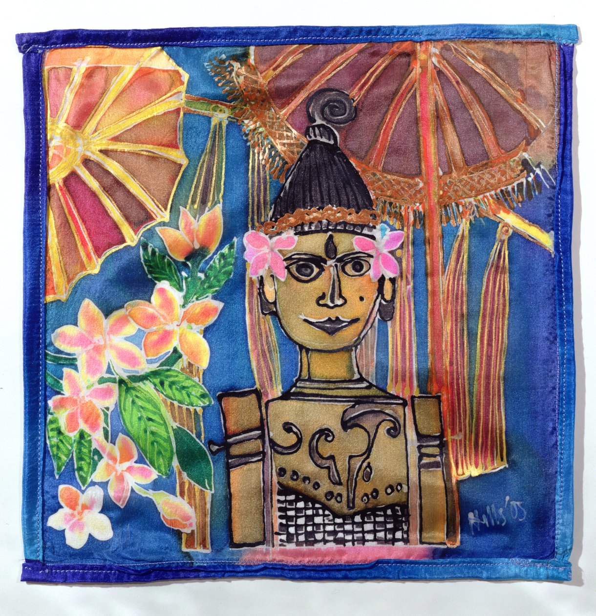 Balinese Puppet, 2005 (corantes em seda) de Hilary Simon