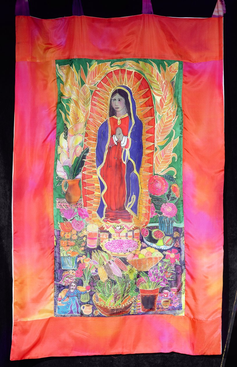 Celebração à Virgem de Guadalupe, 2005 (corantes de seda) de Hilary Simon