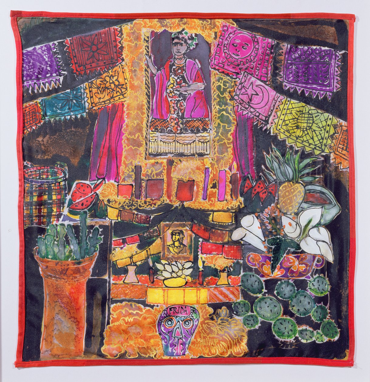 Frida Kahlo (1910-54) Santuário, 2005 (corantes de seda) de Hilary Simon