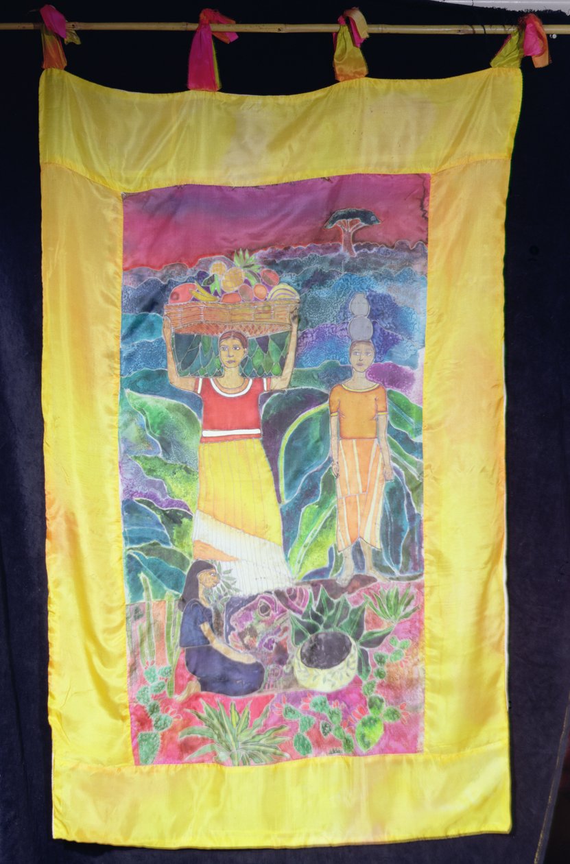 Depois de Diego Rivera, 2003 (tinturas em seda) de Hilary Simon